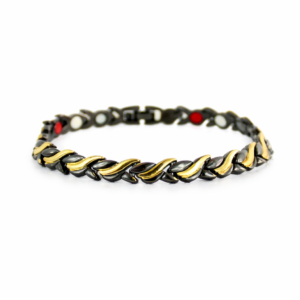 Bracelet magnétique noir et doré