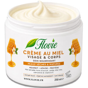 Crème au Miel Visage & Corps – Soin Nourrissant Peau Sèche & Mature – 250 ml