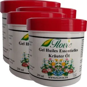 Lot de 4 Gels aux huiles essentielles Kräuter öl