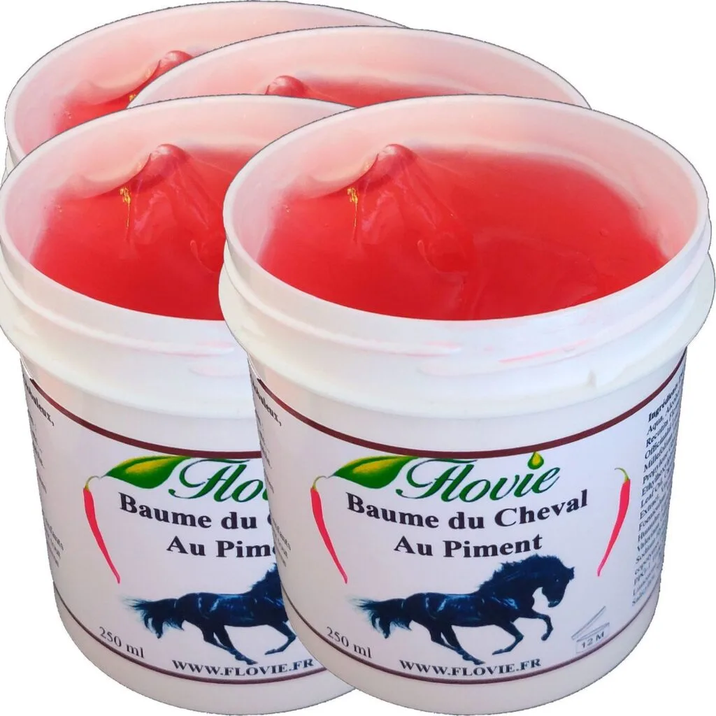 Lot de 4 Baumes du cheval au piment - FLOVIE