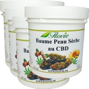 Lot de 4 Baumes peau sèche au CBD