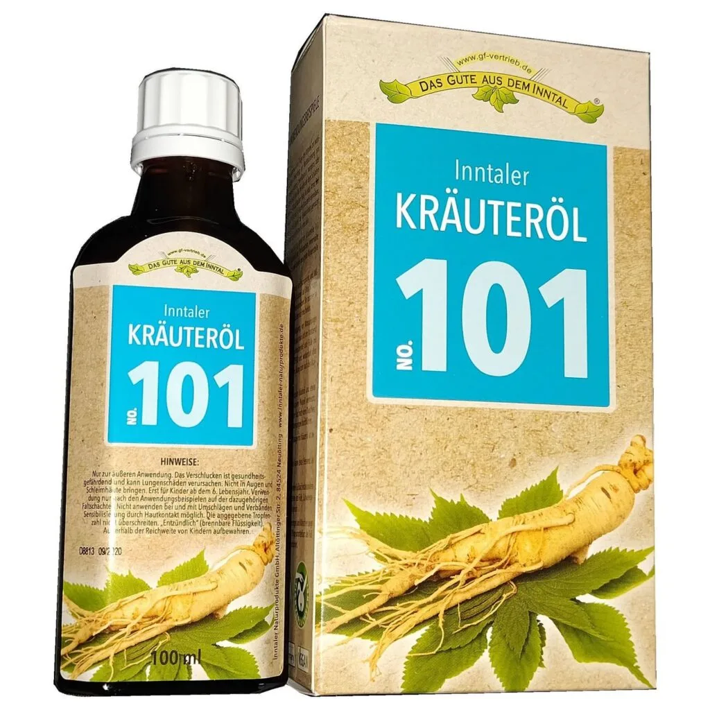 Huile Kräuter öl 101 Flovie, 101 plantes pour rafraîchissement, stimulation et massage du corps