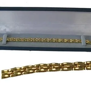 Bracelet magnétique inoxydable doré 7 aimants