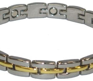 Bracelet magnétique doré et argenté 6 magnets