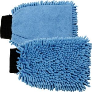 1 Gant microfibres bleu double face lavage et essuyage