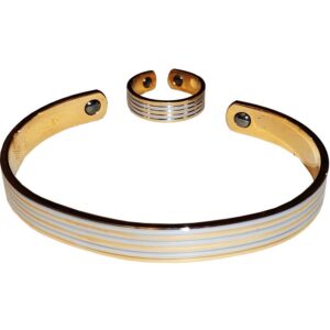 Bracelet magnétique 2 aimants 1400 gauss + Bague magnétique