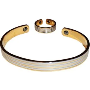 Bracelet magnétique 2 aimants 1400 gauss + Bague magnétique