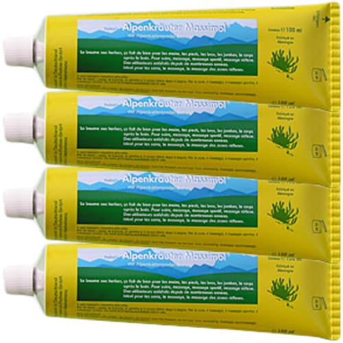 Lot de 4 cremes Alpenkrauter Massimol aux huiles essentielles - FLOVIE - confort articulaire