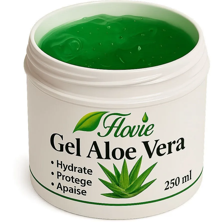 Gel Aloe Vera Flovie, hydrate, protège et régénère la peau, soin du corps adoucissant